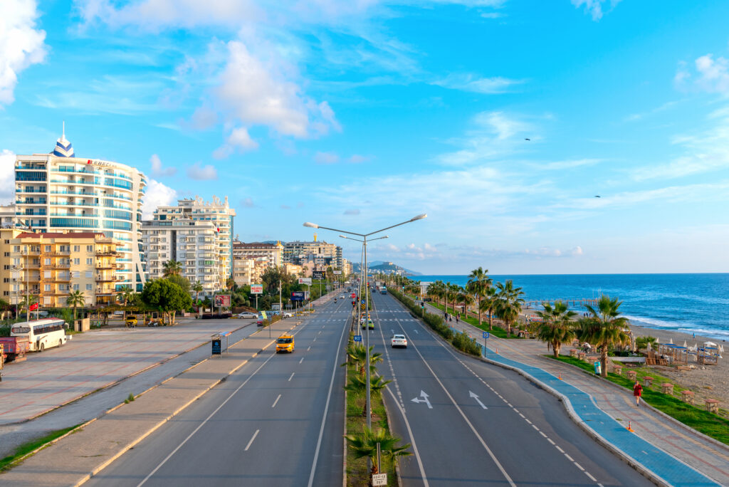 City highway from Alanya city center towards Gazipashi airport.