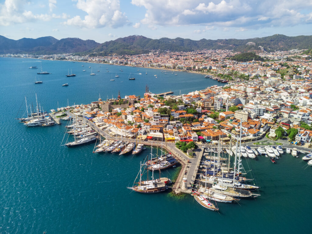 Aerial view of Marmaris (Turkish Riviera Map)