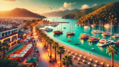 Marmaris, the beauty of its beaches, marina, and vibrant nightlife.